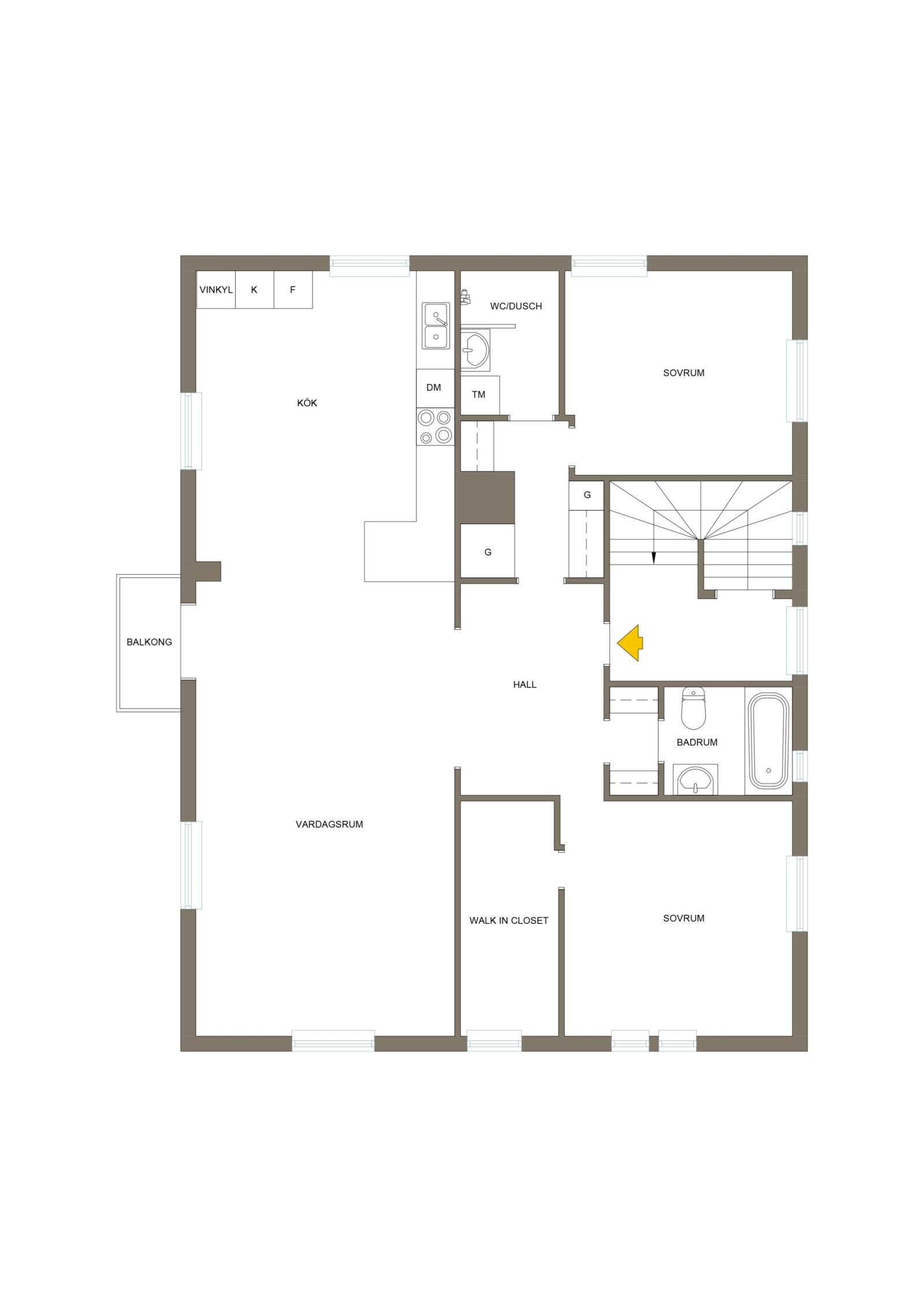 Planritning Villavägen 25A