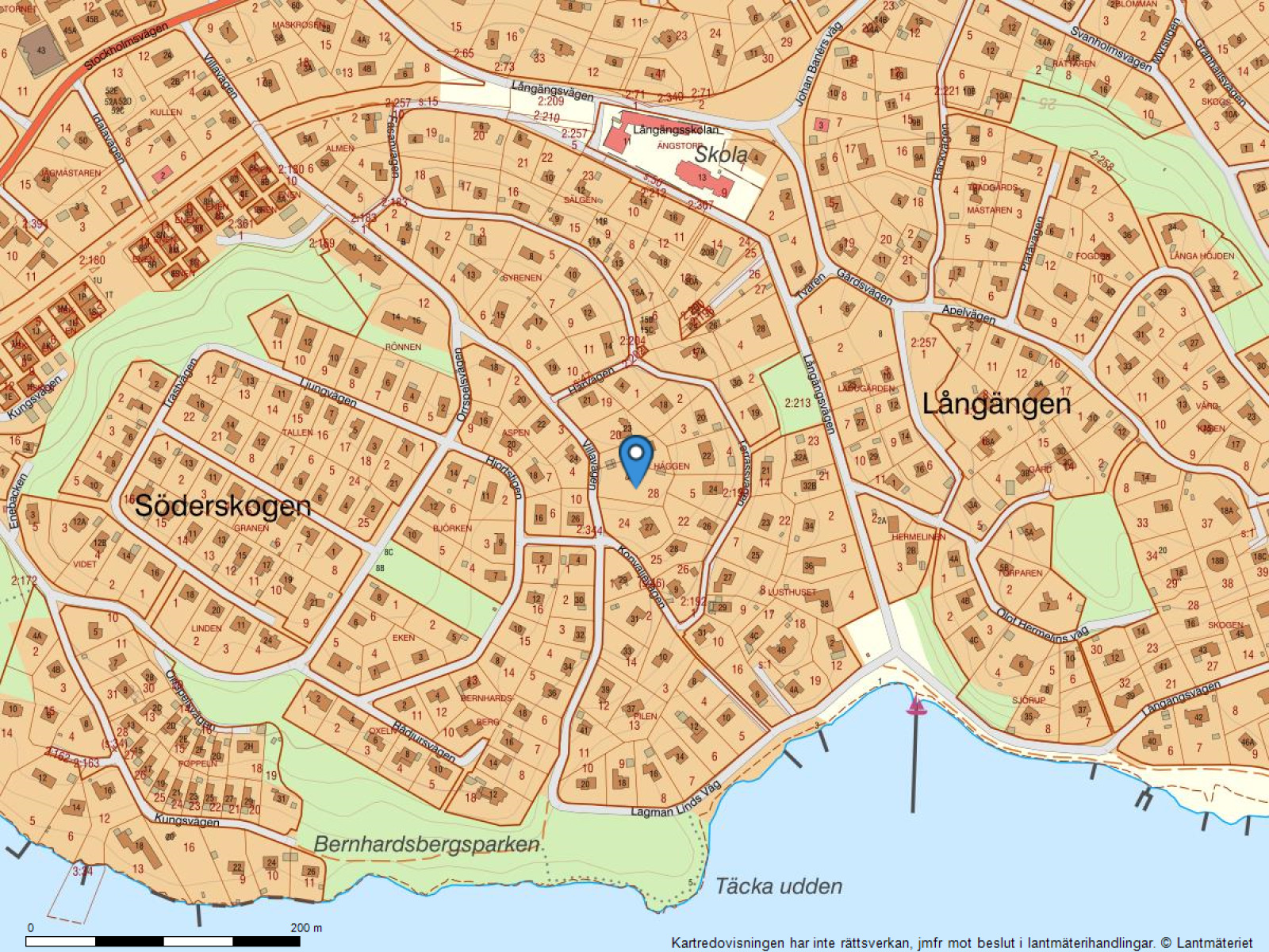 Fastighetskarta Villavägen 25A