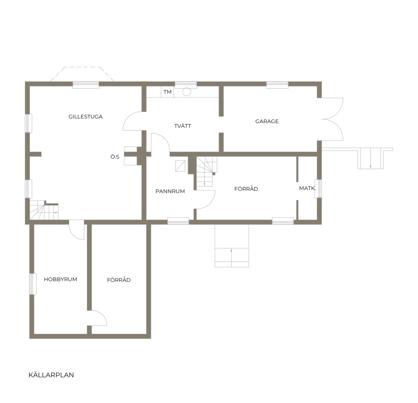 Planritning, källarplan Edsviksvägen 104