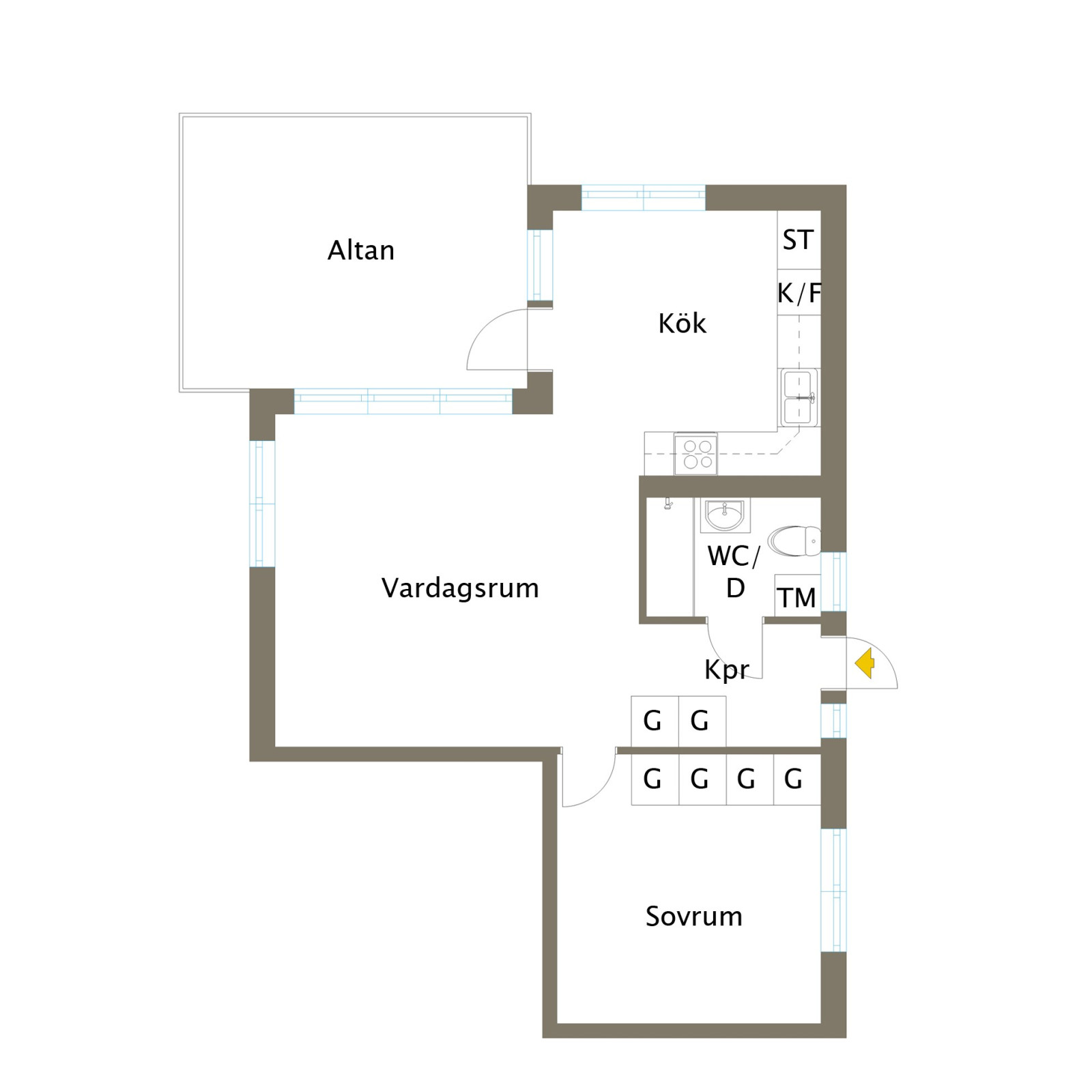 Planlösning Gautiodsvägen 2c