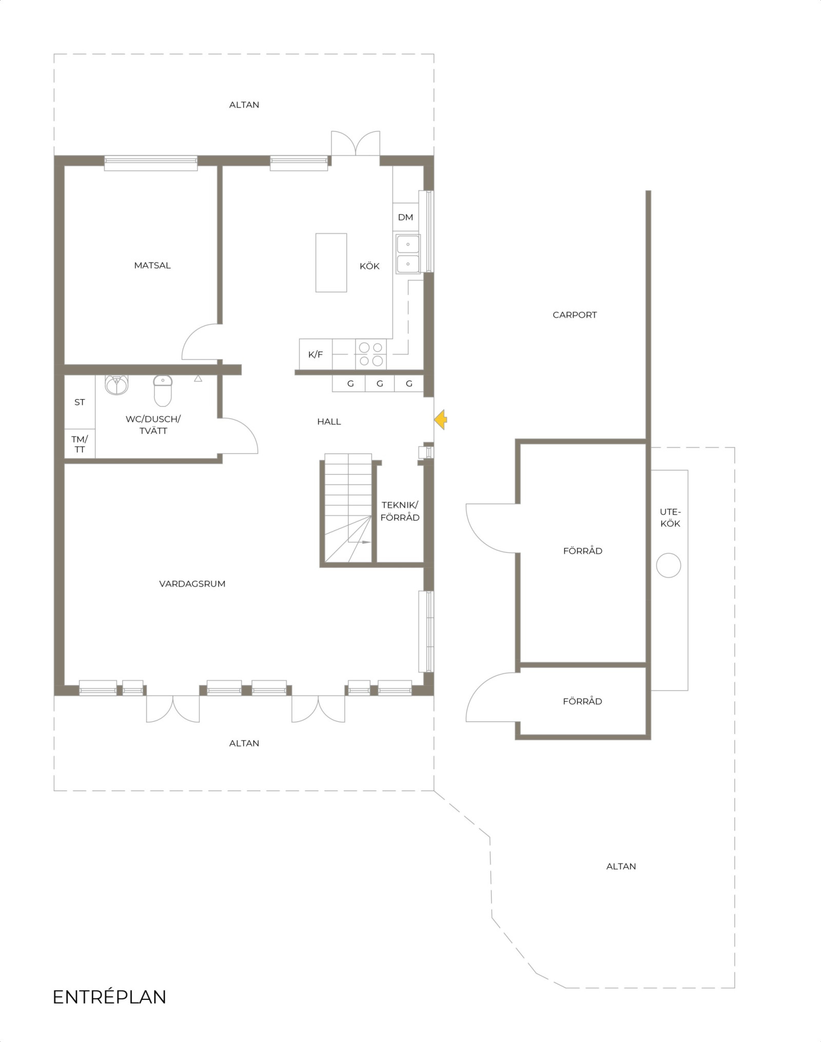Alternativ Planritning Entréplan Santararavägen 51