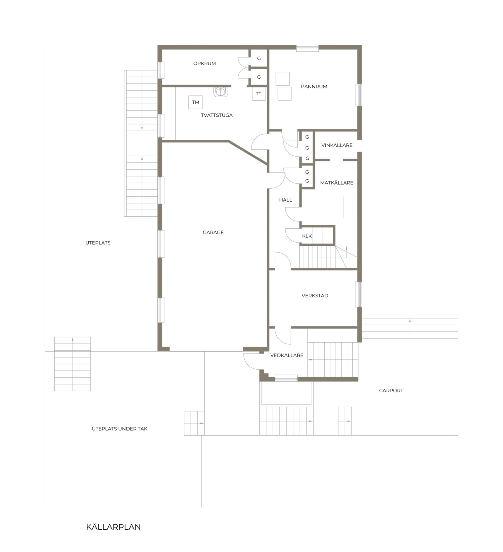 Planritning, källarplan Skeppsvägen 4