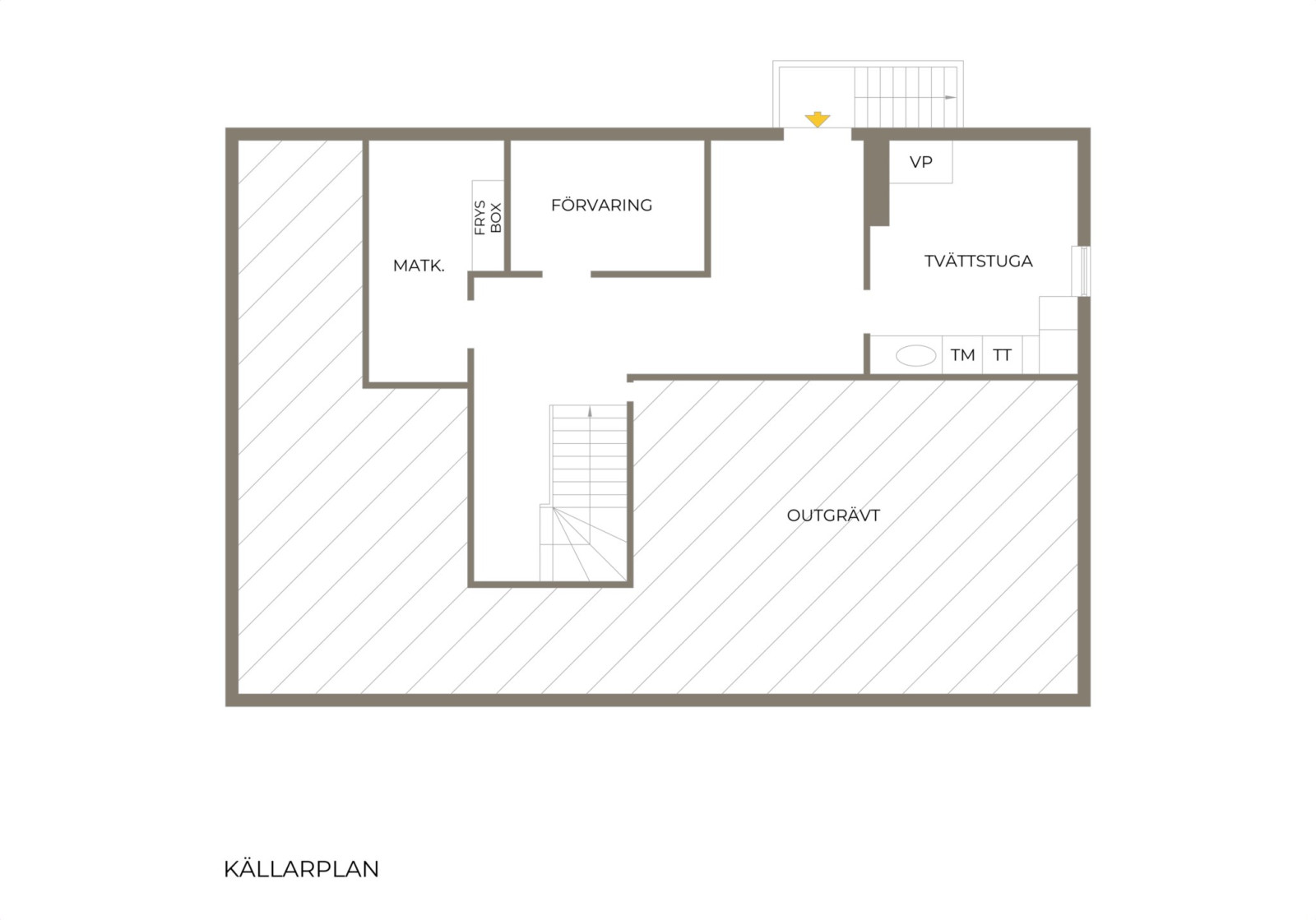 Planritning, källarplan Älgstigen 12