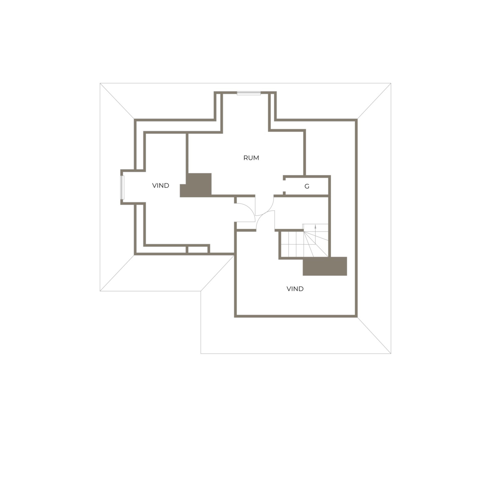 Planritning, vindsplan Friggavägen 24