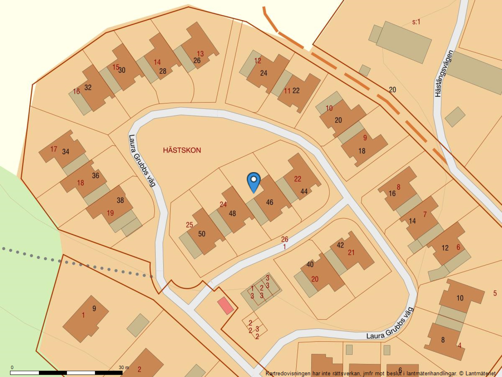 Fastighetskarta Laura Grubbs väg 48