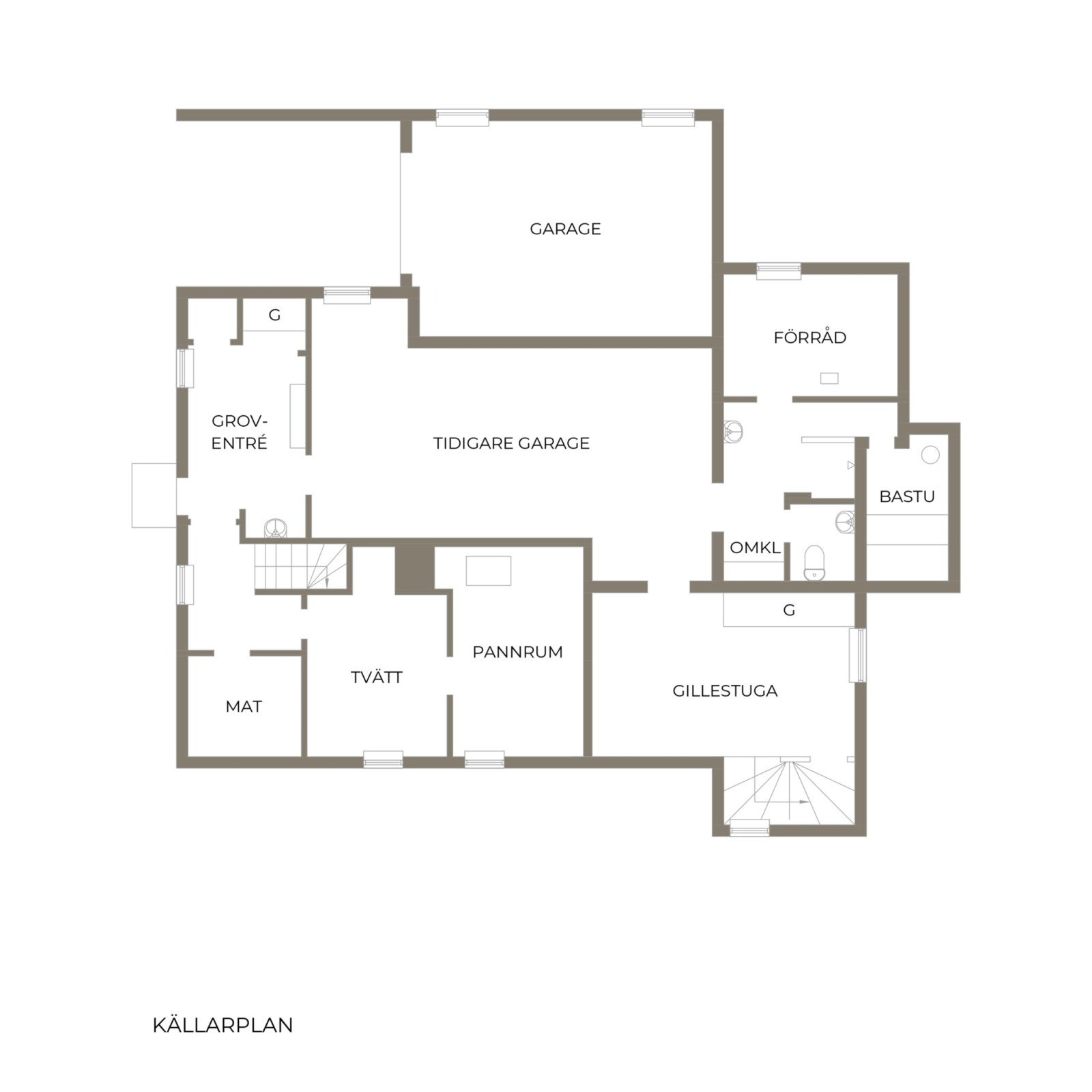 Alternativ planritning källarplan Urdavägen 8