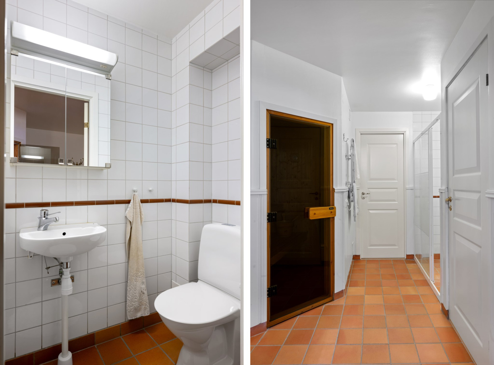 Dusch/wc/bastu i källarplan Kevinge Strand 21E