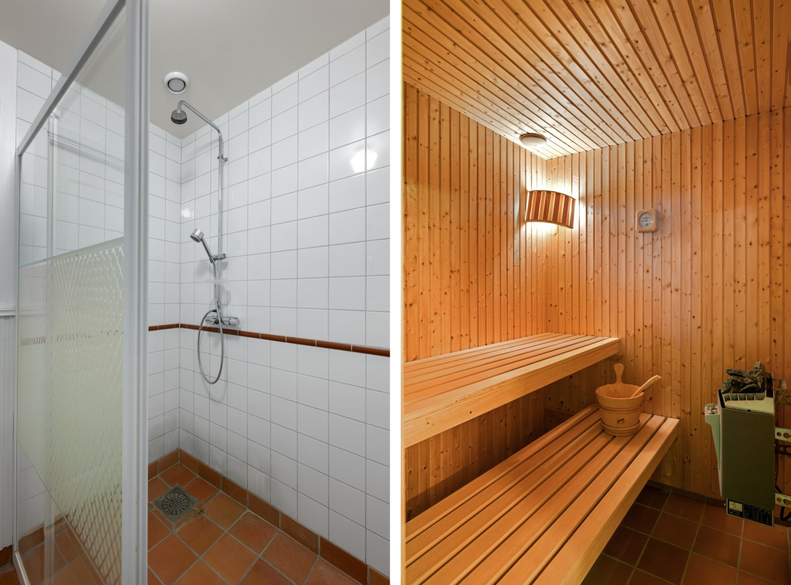 Dusch/wc/bastu i källarplan Kevinge Strand 21E