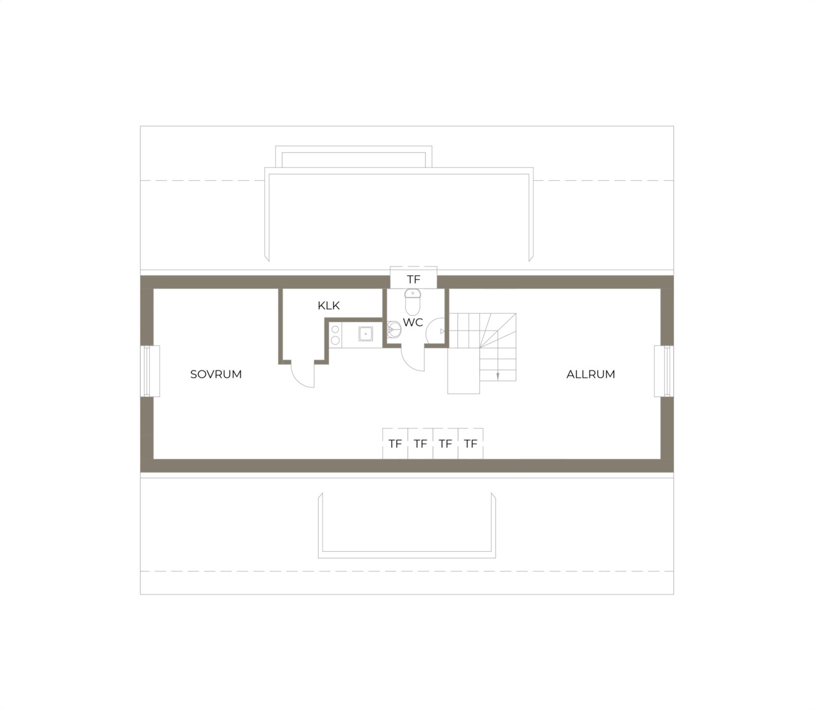 Planritning, vindsplan Fenjavägen 5