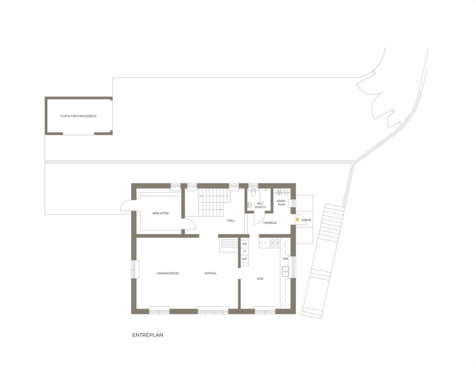 Planritning, entréplan Kungsvägen 6