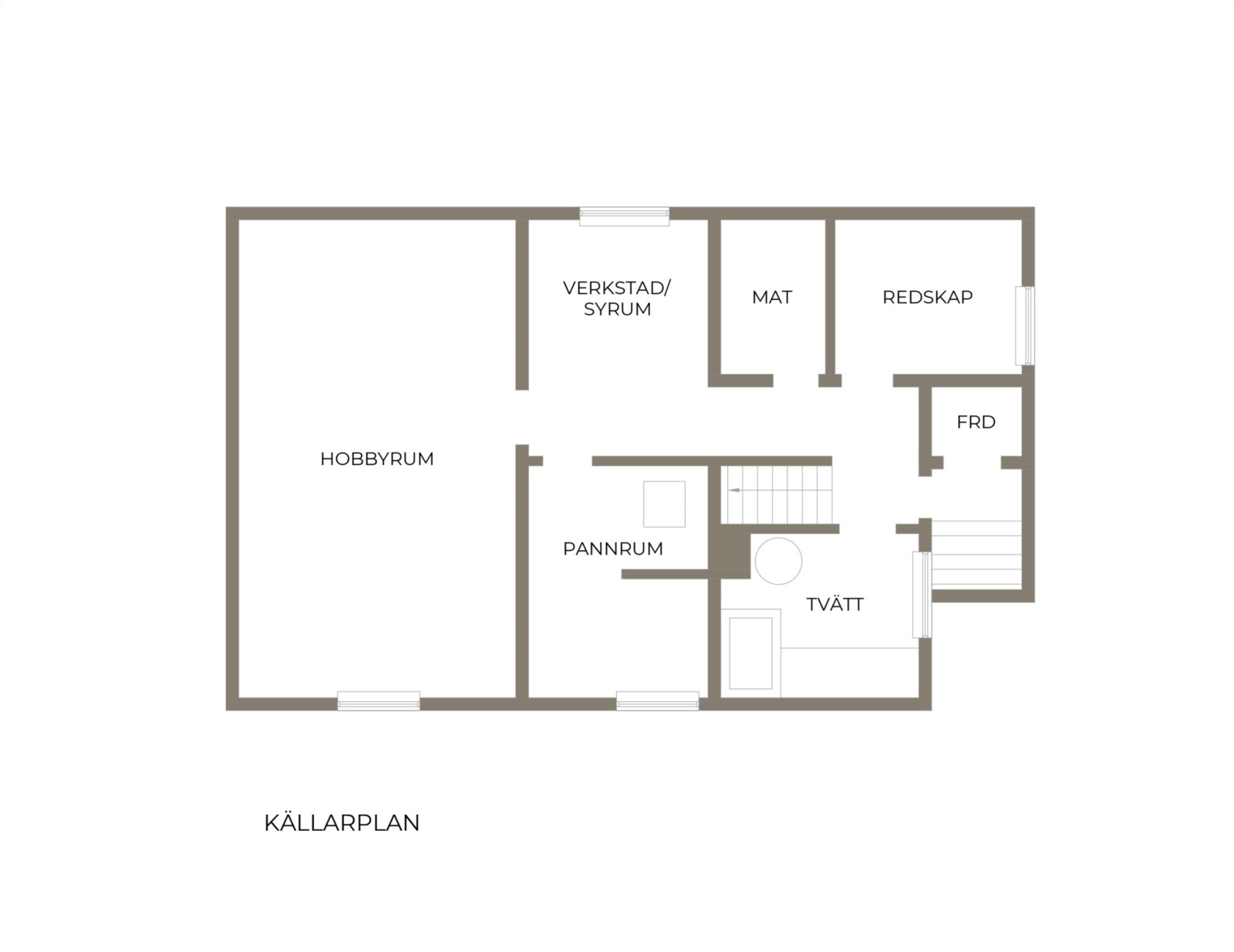 Planritning, källarplan Agnevägen 7