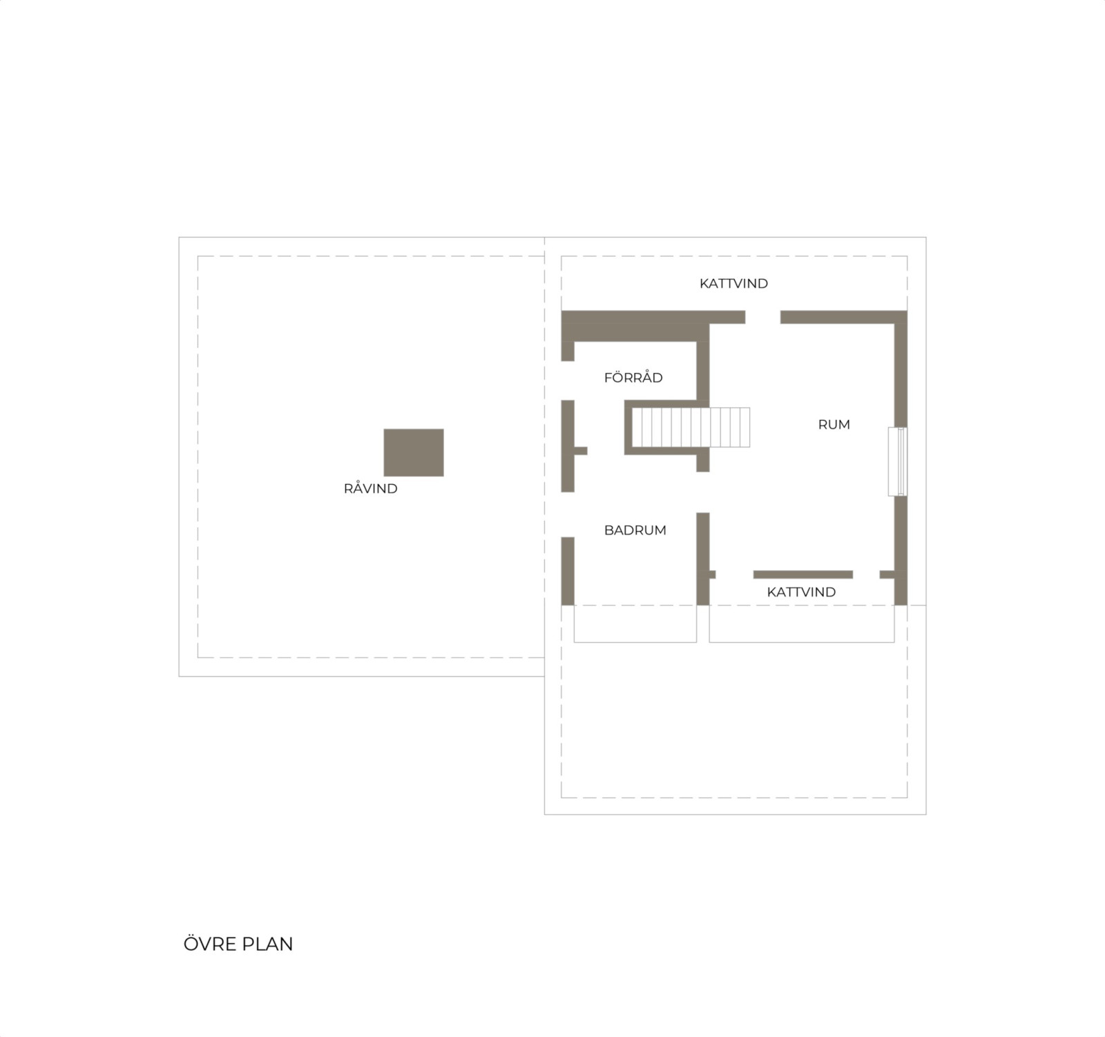 Planritning, övre plan Noragårdsvägen 37
