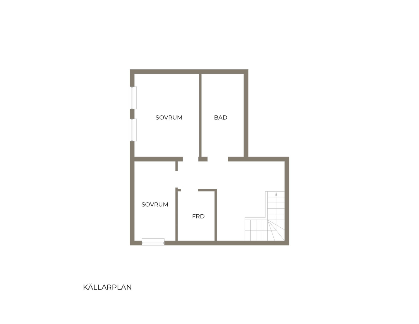 Planritning, källarplan Ellavägen 3B